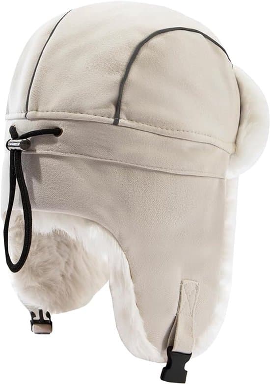Pilotkasket - Unisex - Med øreklapper - One size - Beige