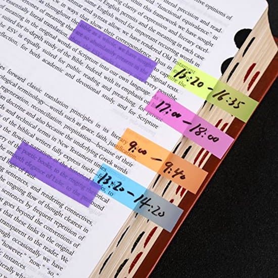 Fluorescerende bogmærker med fluorescerende sticky notes - 4-pak