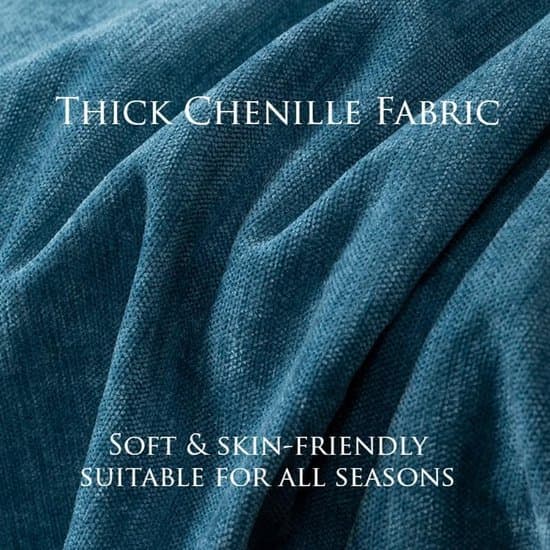 Blått Chenille 3-ficks Halkfritt Soffarmstödsskydd