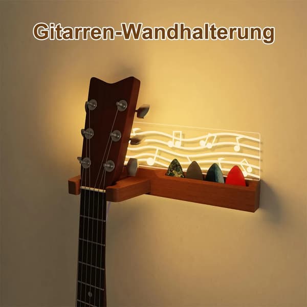 Gitarrställ, gitarrväggfästen, gitarrpresenter med LED-lampor, väggmonterade gitarrställ, notdesign, akustisk-elektriska basar.