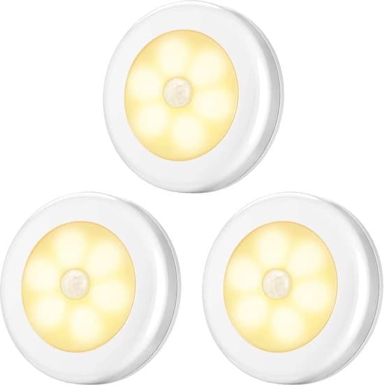 LED-nattlampa 3-pack, rörelsesensor, batteridriven