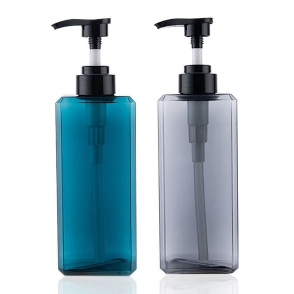 Två 650 ml pumpflaskor, påfyllningsbara plastemulsionspumpflaskor, tomma pumpflaskor, lämpliga för tvål, emulsion och schampo.