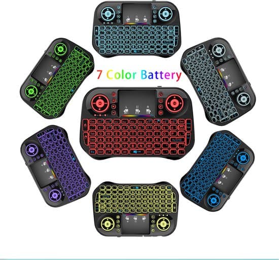 Mini Air Mouse Smart Multimedia Sjufärgsbakgrundsbelyst Tangentbord