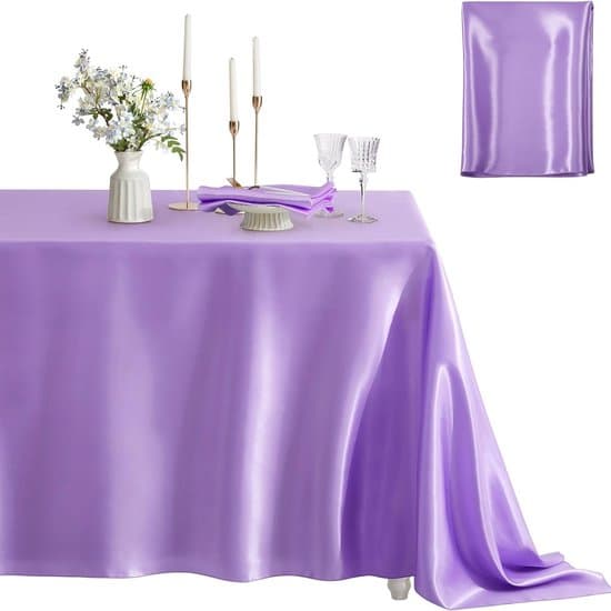 Lilla polyester rektangulær dug til bryllupper, banketter og hotelindretning, 152x213cm