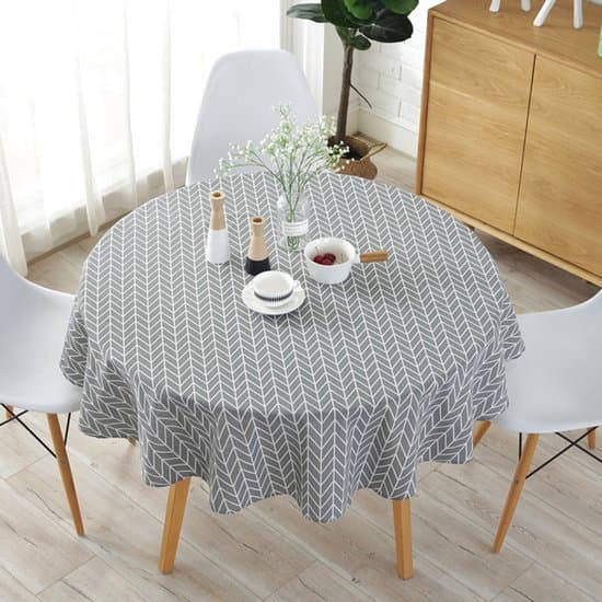 Rund dug i polyester-bomuldsblanding (150 cm, grå)