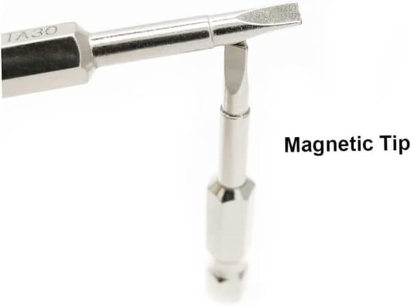 6-delars set med 50 mm 1/4\" magnetiska sexkantsskaftade triangulära skruvmejselbits, S2 stål och triangulära borr.