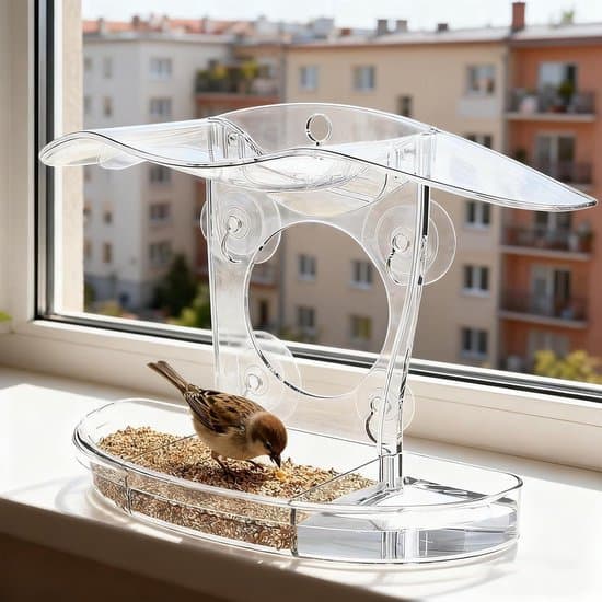 Fuglefoderbræt til vindue - Fuglefoderstation - Fuglefodring - Transparent akrylmateriale - 30x20x4 cm - Transparent