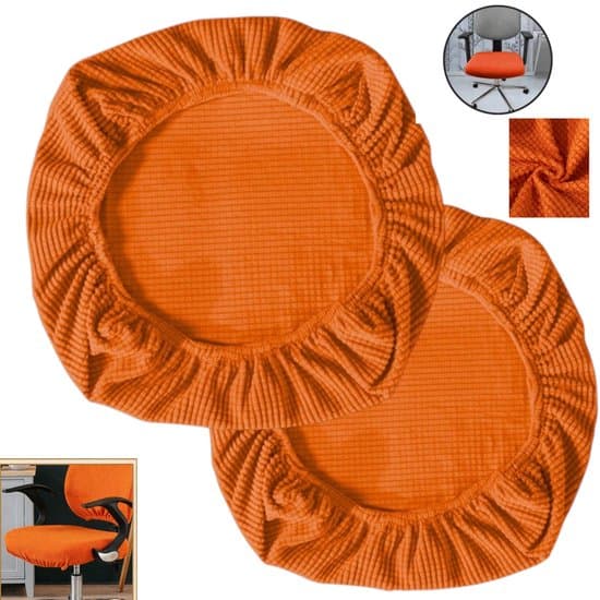2-pack orange elastiskt halkfritt överdrag för kontors- och fåtöljer