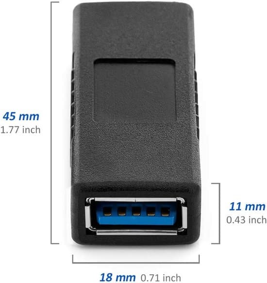 USB 3.0 forlængerkabelkobling (USB-A hun til USB-A, sort)