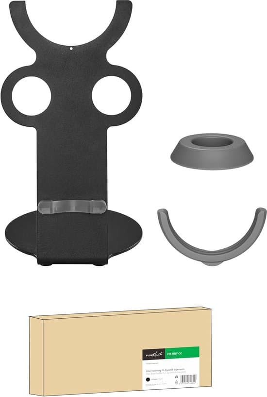 Hårtorkshållare - Hårtorksställ - Badrumsorganisatör - Magnetisk montering - 25,5 cm bred - Svart