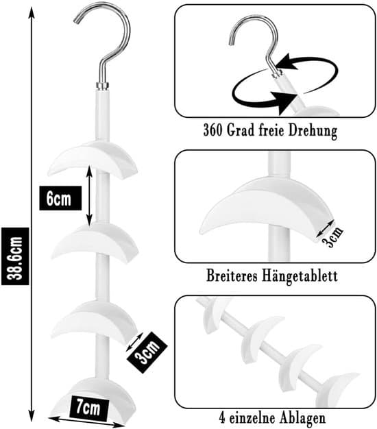Håndtaskeholder - 2 Stykker - 360 Grader Drejelig - Sort