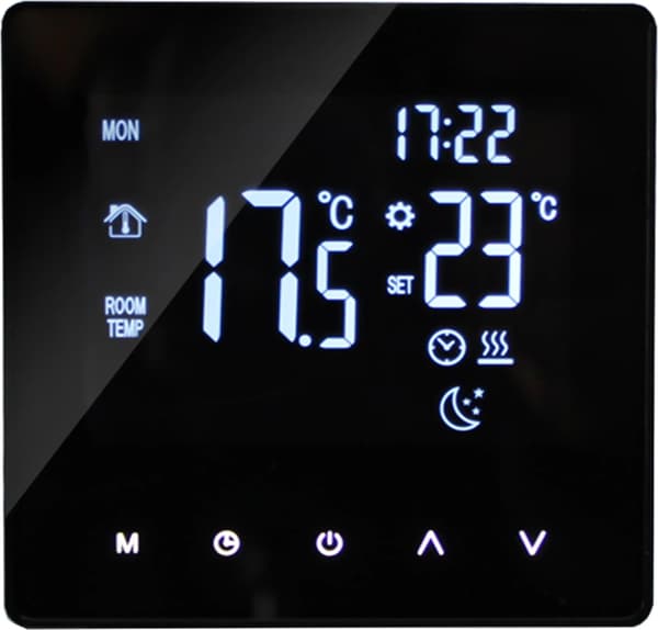 Digital Termostat - Varmt Vand Gulvvarme Programmerbar Styring - Sort