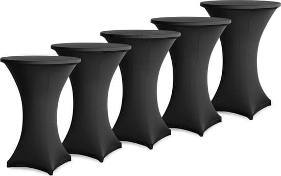 5-delat svart högt dukset - Elastiskt - 80-85 cm diameter