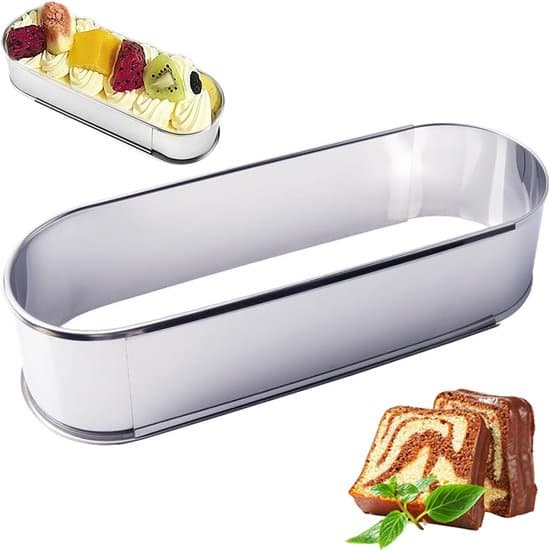Justerbar oval bageform i rustfrit stål til marengs og kager (27 til 42,5 cm)