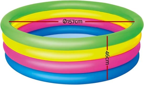 Uppblåsbar regnbågspool – 157x46 cm
