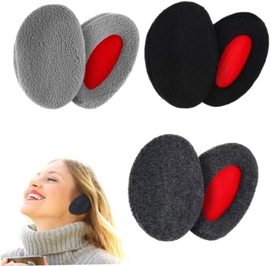 Vinterørevarmer - Polarfleece-øreklapper - Beskyttelse mod kulde - Blødt åndbart materiale - 8,5 x 6,5 cm