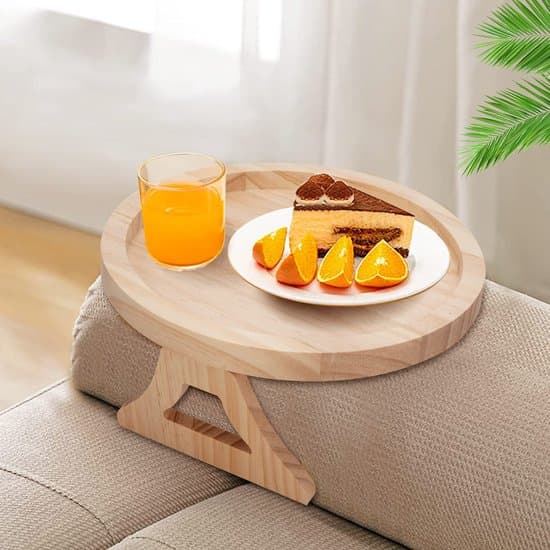 Træ Canapé Plateau à Foldbart Sofabord til Sofaseng Plateau à Stabel til Snacks Drikke Separat service