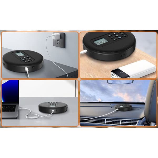 CD-afspiller, LCD-skærm, USB-interface, high-definition lydkvalitet, bærbar, velegnet til forskellige scenarier, sort.