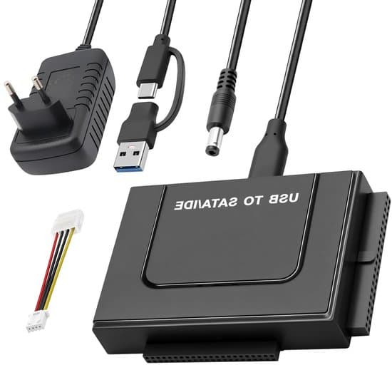 USB 3.1 till IDE/SATA hårddiskadapter, för 2,5-tums/3,5-tums hårddiskar/SSD:er, utrustad med 12V/2A strömförsörjning, för Windows/MacOS/Linux-system,...