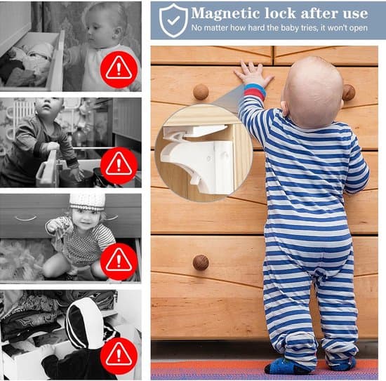 Magnetiska barnsäkerhetslås - dold design - 10-pack