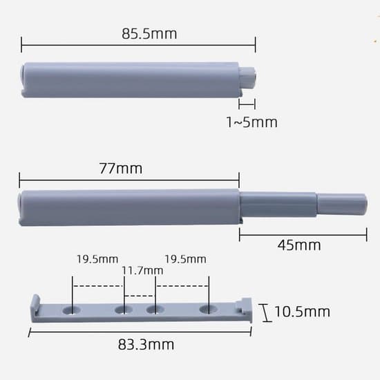 10-pak magnetisk push-to-open dørstopper/buffer - Hvid