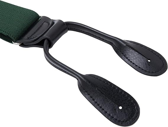 Herrars elastiska justerbara Y-formade ryggrem med knappar (grön)