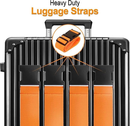 4-pack orange justerbara POM-spännen för bagage och resväskor
