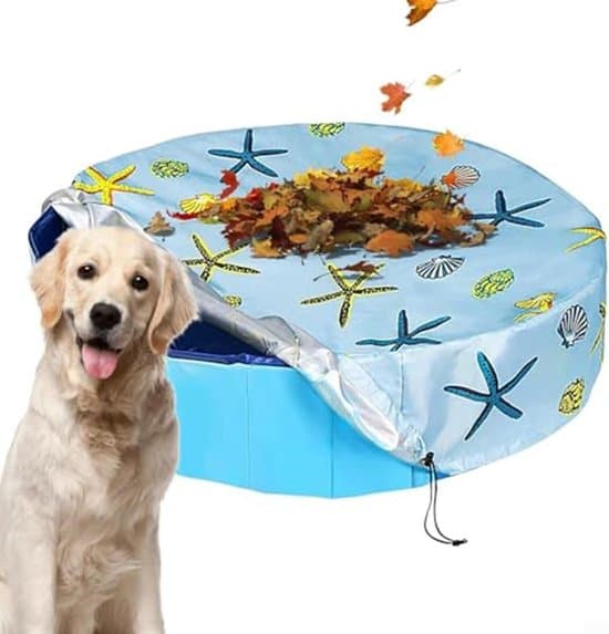 Runt poolskydd - Poolskydd - Skyddar poolen - Justerbar dragsko - 122cm - Blå