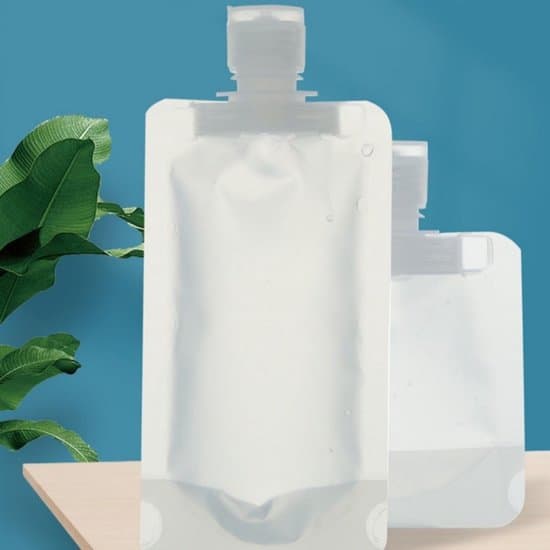 50-pack resevänliga 100 ml tomma påfyllningsbara kosmetika- och lotionpåsar