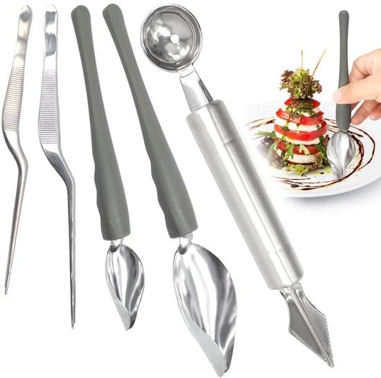 Köks-pincettset - Precisionsmatlagning - 5-delars set - Rostfritt stål
