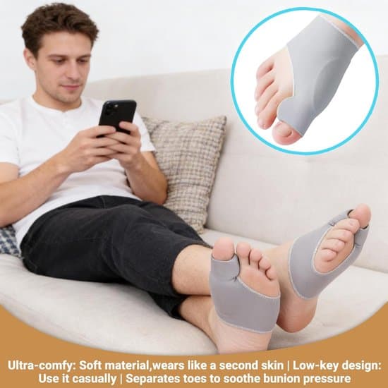 Unisex elastiske Hallux Valgus-sokker med bløde silikone tåskillere