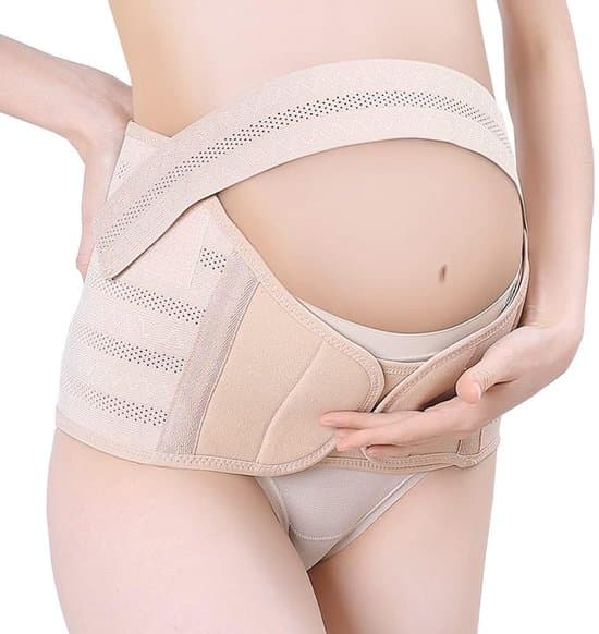 Maternity Abdominal Support Band, Justerbart Graviditetsbälte (Beige, XL).