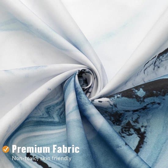 180x200 cm Blå Marmor Gradient Vandtæt og Vaskbar Polyester Bruseforhæng