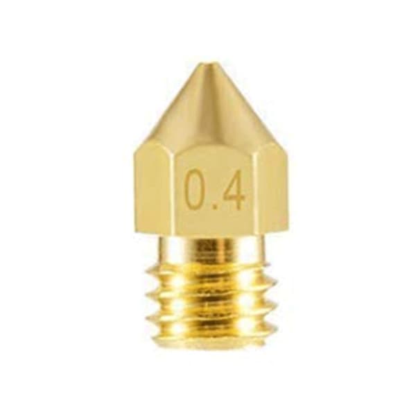 10 messingdyser, 0,4 mm, til MK8 3D-printere.
