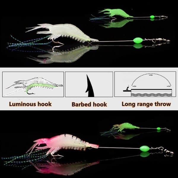 Fiskemadding, 6 stk., 7 cm, PVC-materiale.