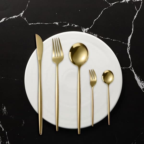 Bestickset - 30 delar - Rostfritt stål - Guld - Serverar 6