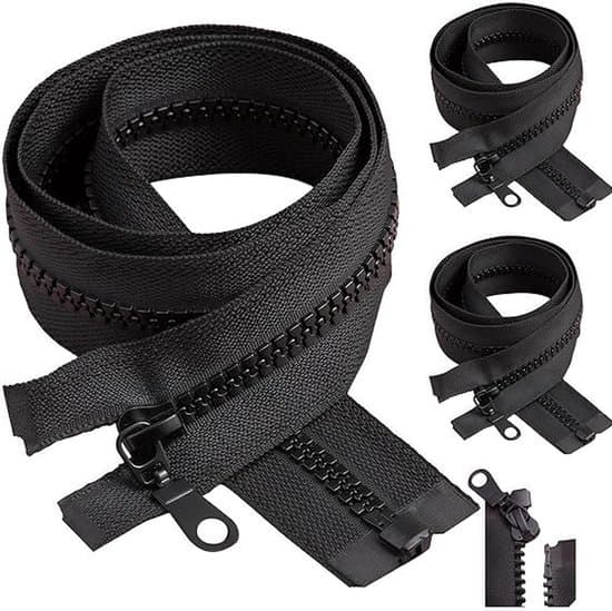 3-pack avtagbara plastdragkedjor - 70cm - För kläder/väskor/möbler - Svart