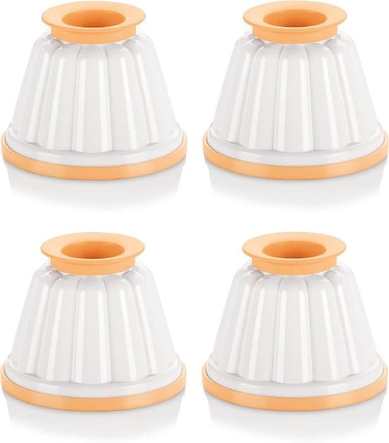 4 buddingforme - buddingforme - lågkopper - cremeforme - 150 ml - DIY - dessertfremstillingsværktøjer - 7 cm - hvid