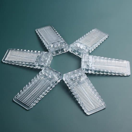 Halkfria dörrstoppar i gummi stapelbara - Transparenta