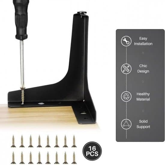 4-delade 13 cm kraftiga mattsvarta metalltriangulära möbelbordsben