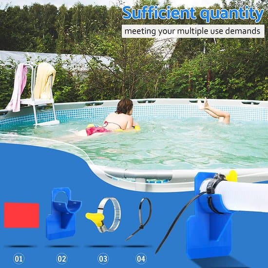 Slangeholder - 2 stk., til poolslange, Egnet til 26-38 mm (blå)