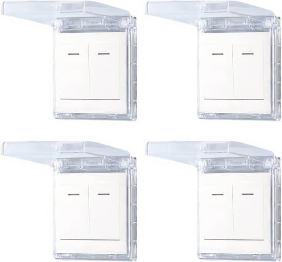 Självhäftande vattentäta uttagsskydd, typ 86 - transparent - 4-pack