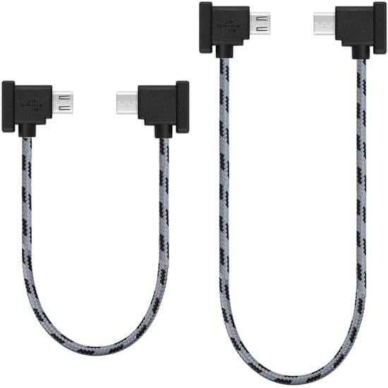 30cm+1.5m (2-pak) Micro til USB-C aluminiumsdatakabel til iPhone 15 Pro, DJI Mavic Mini/SE, Air/Pro, Spark til tabletforbindelse.