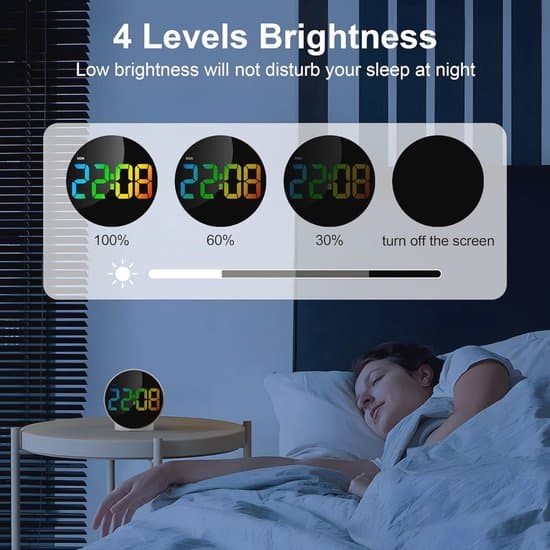 Digital väckarklocka med böjd LED-display och dubbla larm