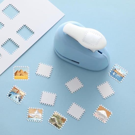 Solfjäderformad stanshål – rektangulär med spak – lämplig för scrapbooking och hantverk – blå