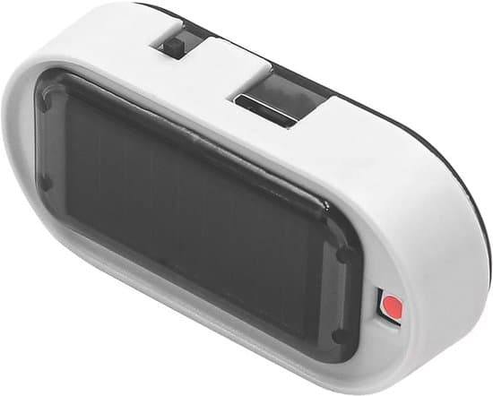 2-pack billarm med simulerad solenergi och blinkande LED-ljus - röd