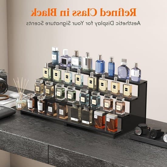 Multifunktionel Parfume Organizer - Sort - 30 x 21 x 15 cm