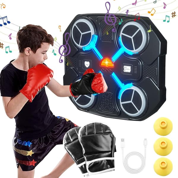 Musikboxningsmaskin, väggmonterad Bluetooth med boxhandskar, barn/vuxna