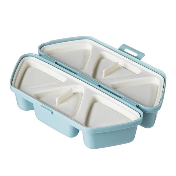 Madkasse med seks rum til trekantede risboller, foldbar beholder, Bento-maker