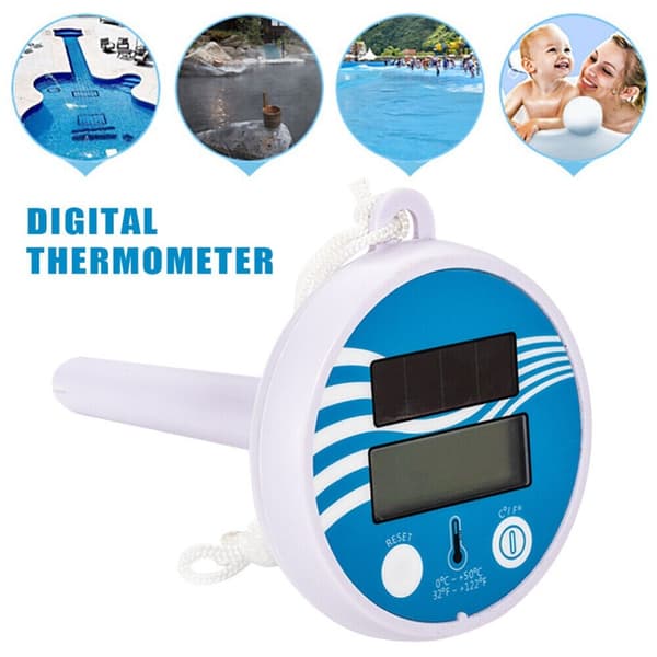 Soldrevet digitalt termometer, flydende pooltermometer, swimmingpool